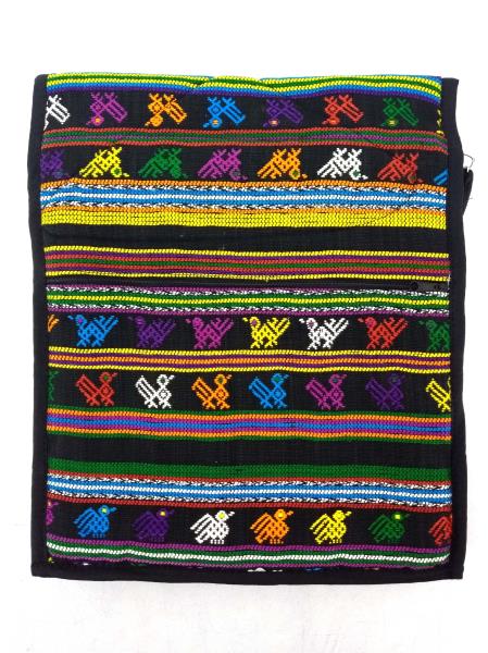 NEW Black 90s Guatemalan Hand Woven Boho Festival Mochila LARGE Crossbody Bag