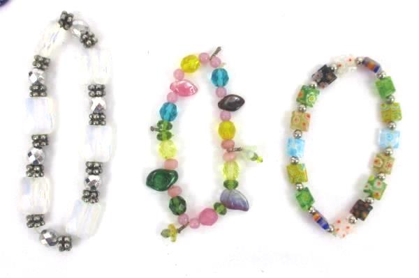 Costume Jewelry Lot Glass Beads Pendants Necklace Bracelet Earrings
