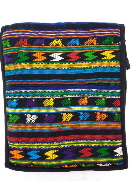 Guatemalan Hand Woven Mochila Crossbody Bag Large CONCERNED CRAFTS NOS Black #E