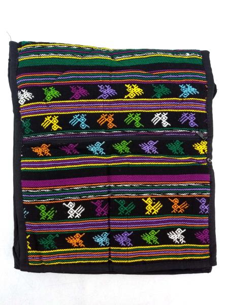 Guatemalan Hand Woven Mochila Crossbody Bag Large CONCERNED CRAFTS NOS Black #G
