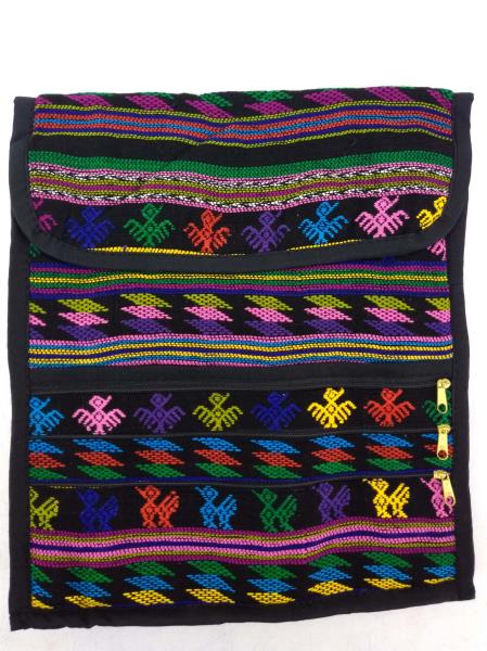 Guatemalan Hand Woven Mochila Crossbody Bag Large CONCERNED CRAFTS NOS Black #H
