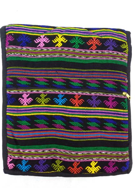 Guatemalan Hand Woven Mochila Crossbody Bag Large CONCERNED CRAFTS NOS Black #H