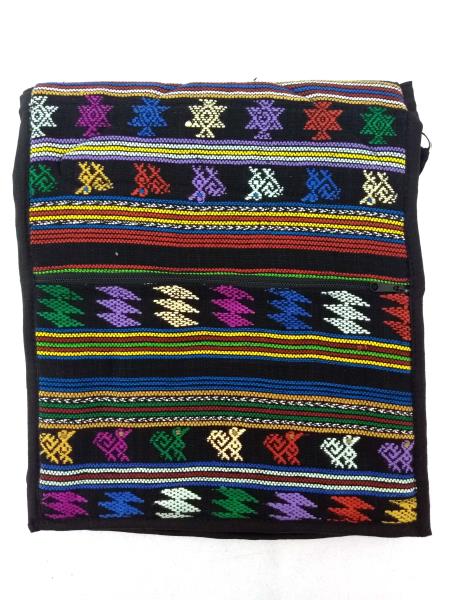 Guatemalan Hand Woven Mochila Crossbody Bag Large CONCERNED CRAFTS NOS Black #K