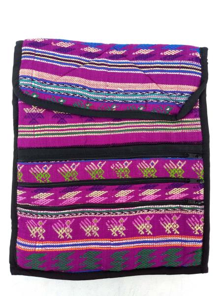 New Purple 90s Guatemalan Hand Woven Boho Festival Mochila Large Crossbody Bag