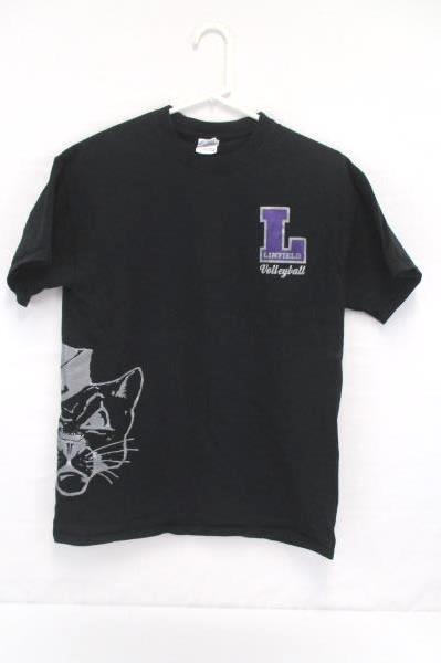 Linfield Wildcat Volleyball Lot: 2 T-Shirts Size M Purple Athlete Water Bottle