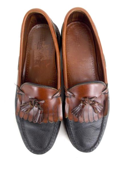 ALLEN EDMONDS "Nashua" Men's 10.5D Black and Brown Leather Tassel Loafers