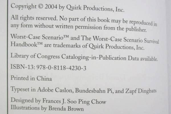 Worst-Case Scenario Survival Handbook: College Paperback 2004 Chronicle Books