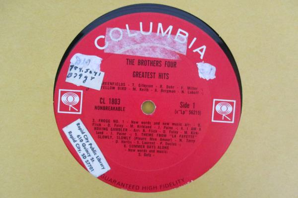 The Brothers Four Greatest Hits 1962 12 Inch Vinyl 33 RPM LP Records Country