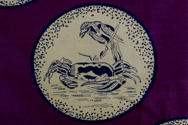 2 Yards Guaranteed African Print Fabric Ghana Twi Proverb Crab Bird