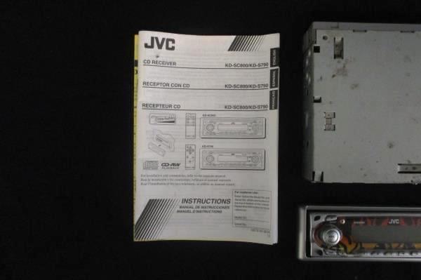 JVC CD Reciever KD-Sc800 with Instructions and Flame Cover Wire Remote