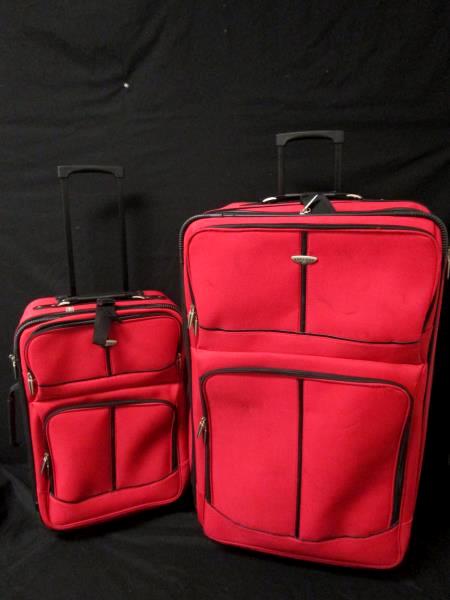 Luggage Set Of 4 Pieces Edge Hill Red Black Polyester For Hardcore Travelers