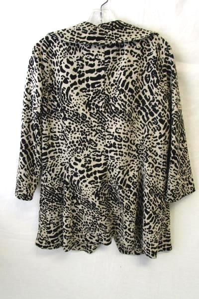 Women's Leopard Cheetah Print Blazer Coat By Calvin Klein Size 10 80% Polyester