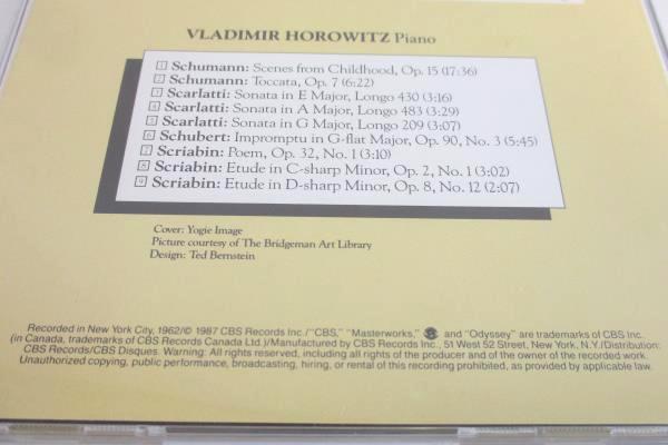 Vladimir Horowitz Horowitz Recital 1987 CD Odyssey CBS Masterworks