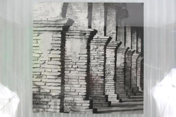 6" x 6" Framed Black And White Photo Of Ancient Brick Columns