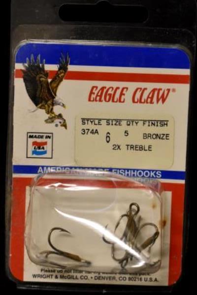 Lot Of 3 Fishing Hooks Eagle Claw VMC Mack's Lure Sizes 6 4 1 Outdoor Fish Camp