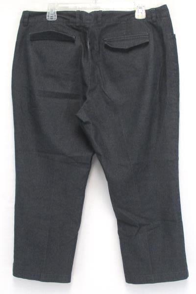 GH Bass & Company Gray Pinstripe Crop Capri Pants Cotton Women's Size 12