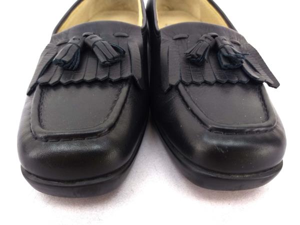 Vtg ROS HOMMERSON Tassel Loafer Shoes Black Leather Slip On Moc Women's 8S