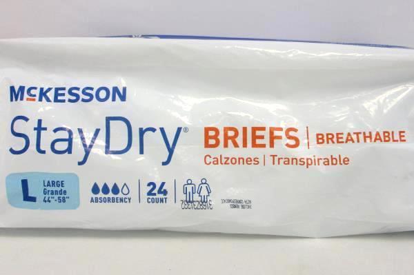 McKesson StayDry Breathable Briefs Size Large 24 Count