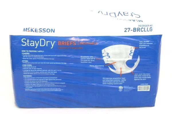 McKesson StayDry Breathable Briefs Size Large 24 Count