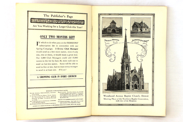 Missions Baptist Monthly Magazine Antique Softcover Book May 1913 Vol. 4 No. 5