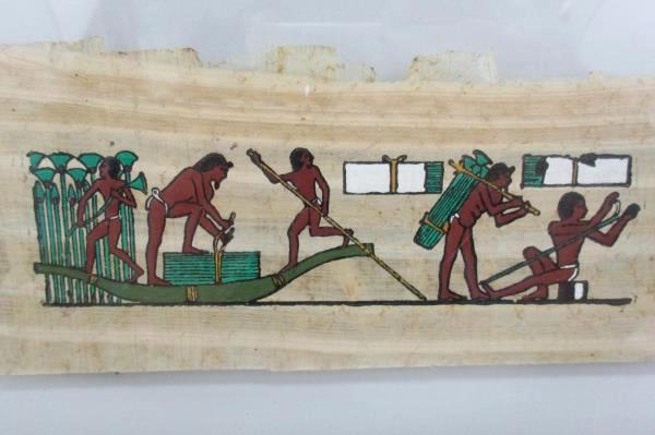 Print On Papyrus Workers Harvesting Papyrus