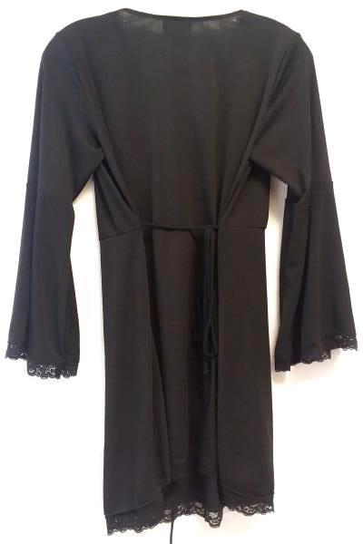 Women's Black Night Long Sleeve Lace Gown By Dare To Wear Size 1X