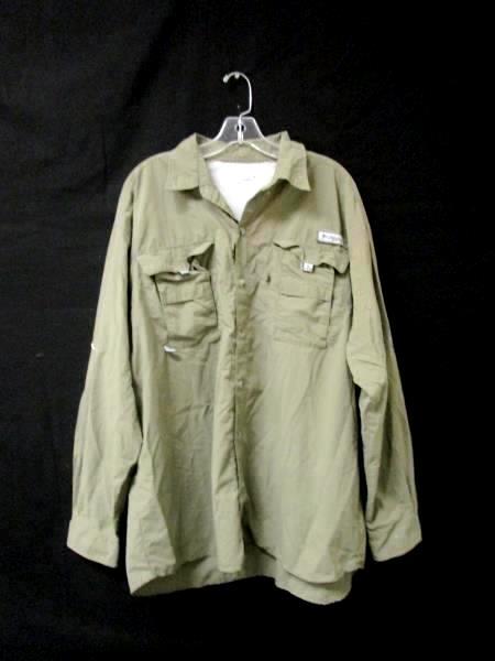 Windbreaker Columbia PFG Army/Olive Green 100% Nylon Men's Size L