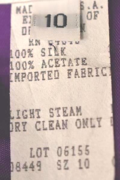 Formal Dress Watters & Watters Purple Ruffled 100% Acetate Women's Size 10 W/Tag