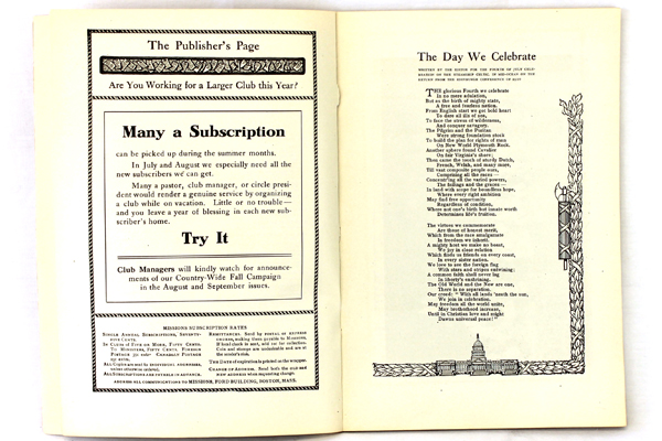 Missions Baptist Monthly Magazine Antique Softcover Book July 1913 Vol. 4 No. 7