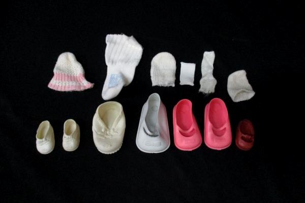 Lot Of Assorted Mismatched Vintage Girl Doll Shoes And Socks