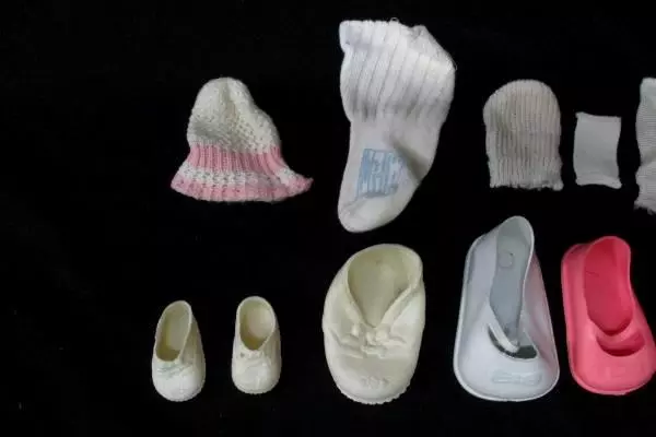 Lot Of Assorted Mismatched Vintage Girl Doll Shoes And Socks