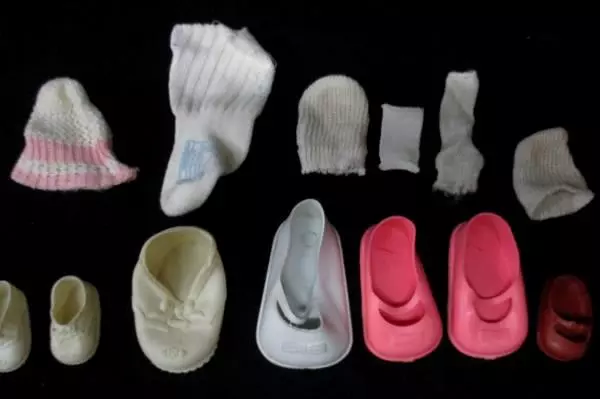 Lot Of Assorted Mismatched Vintage Girl Doll Shoes And Socks