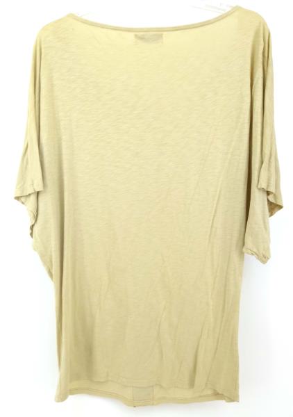 MICHAEL STARS Dolman Tee Beige Mesh & Sequin Panel Short Sleeve Top O/S