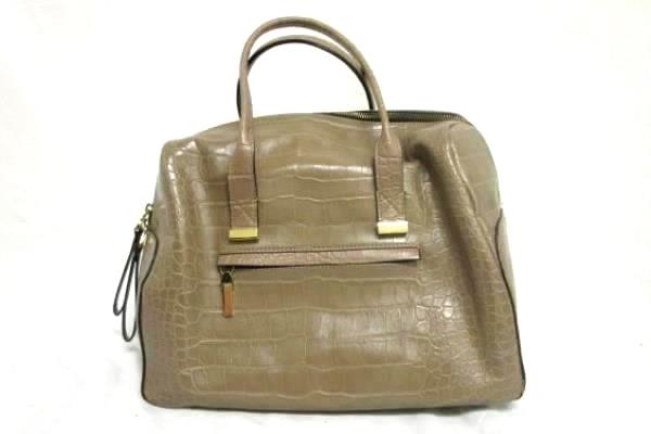 French Connection Brown Purse Bag w/ Handles Zipper Pockets