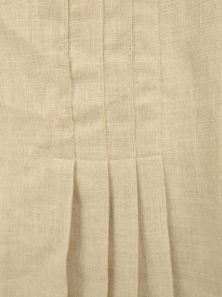Vtg Pleated A-Line Midi Skirt PRESTIGE OF BOSTON Beige Natural Linen Sz 10