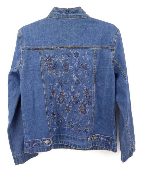 CHICO'S Boho Hippie Beaded Denim Jacket w/ Embroidery Sz 0 (S / 4)