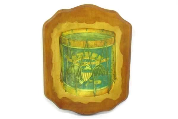 9th Regiment U.S. Infantry Drum Decoupage Wood Wooden Plaque