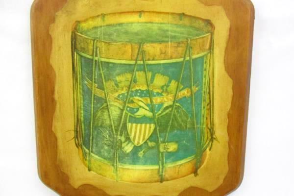 9th Regiment U.S. Infantry Drum Decoupage Wood Wooden Plaque