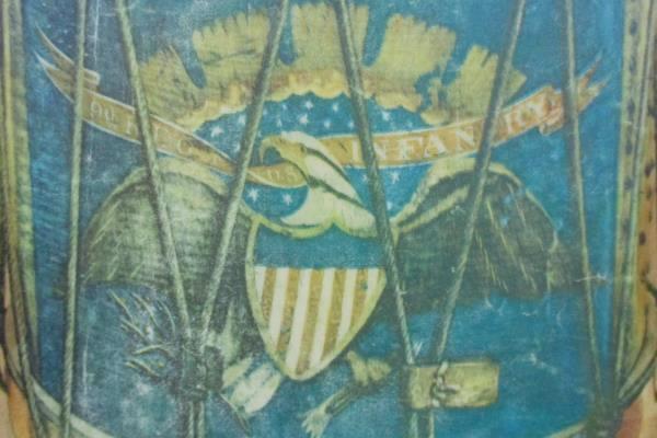 9th Regiment U.S. Infantry Drum Decoupage Wood Wooden Plaque