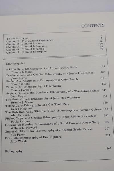 The Cultural Experience Ethnography In Complex Society, Spradley/McCurdy 1972 PB