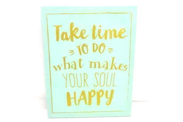 2 College Dorm Wall Decor Canvas Sign Soul Happy Framed Burlap Cork Board