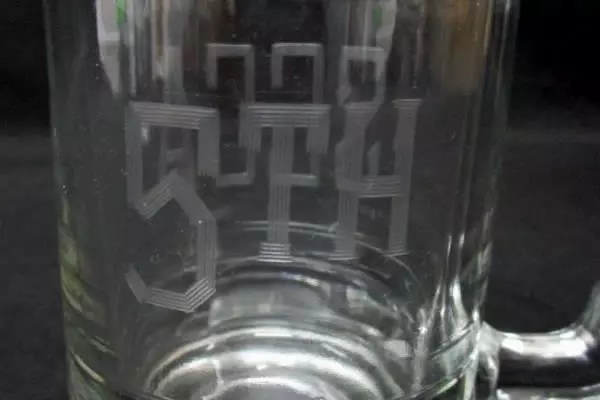 2 Clear Glass Beer Mugs Etched SCCA 5th