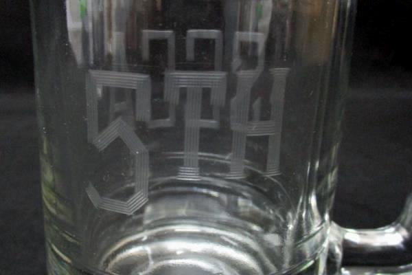 2 Clear Glass Beer Mugs Etched SCCA 5th