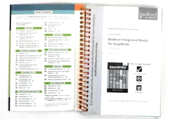 EasyWriter 5th Ed. w/ Student Access Code by Andrea A. Lunsford 2013 Spiral
