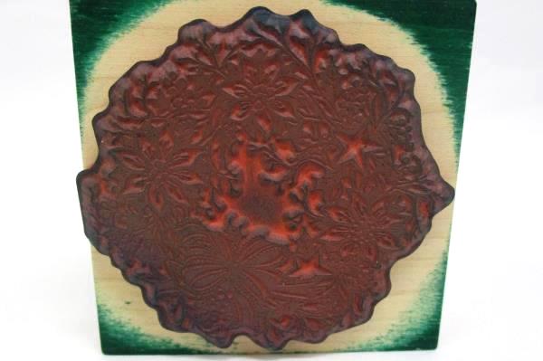 Lot of 2 Holiday Wood & Rubber Stamps: Christmas Wreath + "Warmest Wishes"