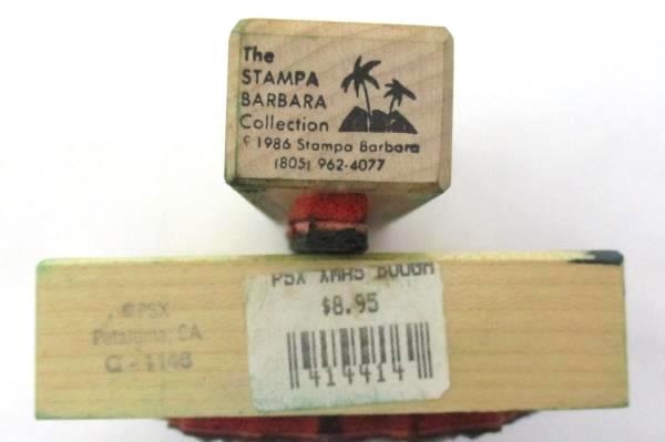 Lot of 2 Holiday Wood & Rubber Stamps: Christmas Wreath + "Warmest Wishes"