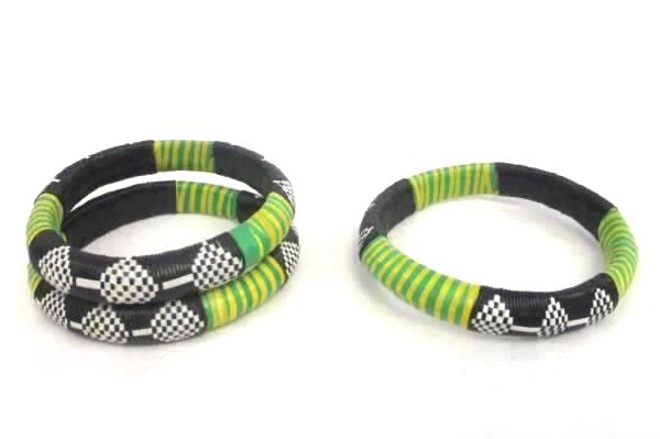 Lot of 9 Bangle Braided Beaded Metal Bracelets Hippie Hobo
