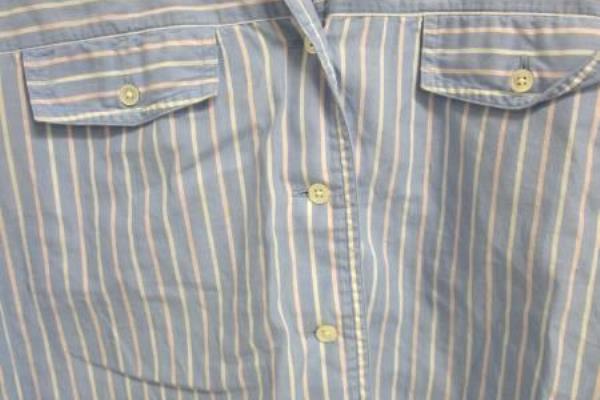 Pinstripe Blouse Nordstrom Blue/White/Pink 100% Cotton Women's Size 8