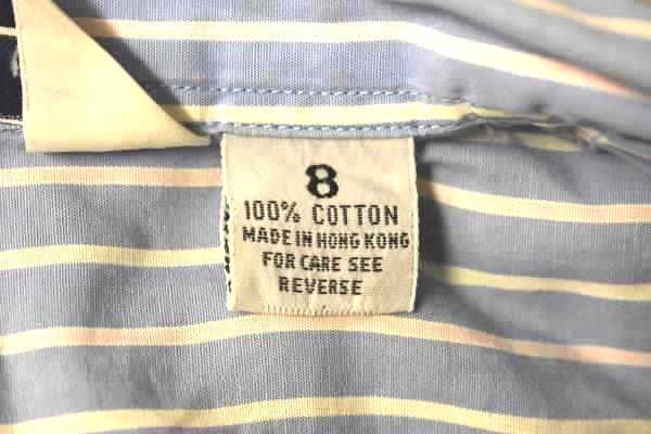 Pinstripe Blouse Nordstrom Blue/White/Pink 100% Cotton Women's Size 8