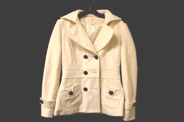 Peacoat XXI Thick Eggshell White Polyester Wool Blend Women's Size Small